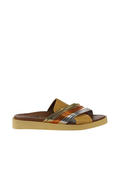 Bueno Shoes Papuci de damă galbeni din piele multiplă - 01wu3315