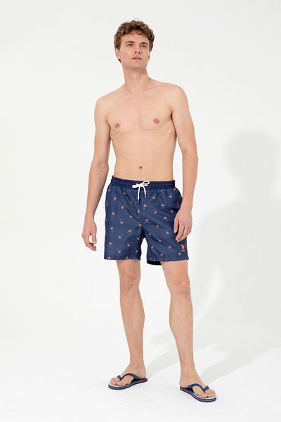 U.S. Polo Assn. شورت سباحة باللون الأزرق الداكن للرجال 50252054 -vr033