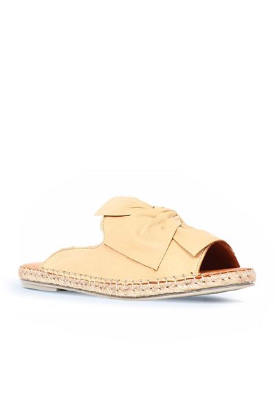 Bueno Shoes 01wn1632 Μοντέλο Μπεζ Δερμάτινες Γυναικείες Παντόφλες Espadrille