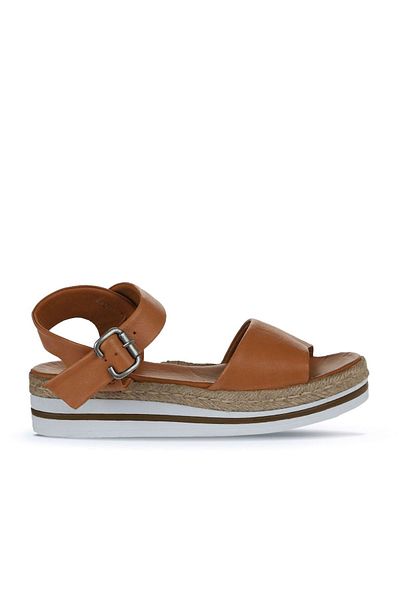 Bueno Shoes Sandale de damă din piele maronie - Toc pană, model 01ws4216