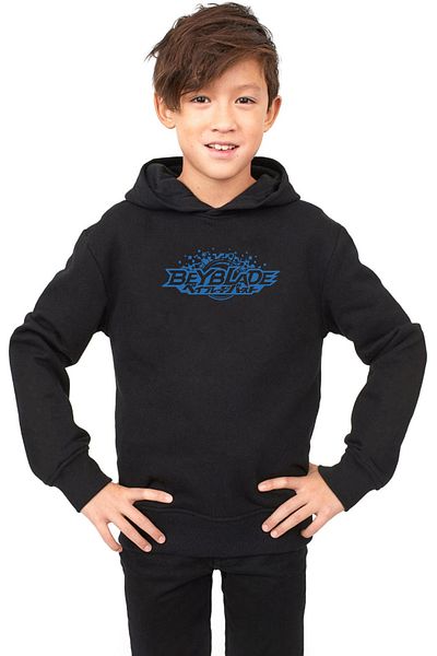 Tshirthane Детски суичър с лого на Beyblade в черно с 3ip