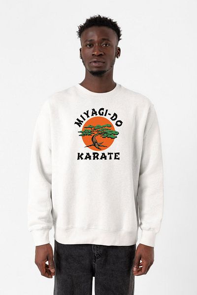 Tshirthane Ανδρικό φούτερ Cobra Kai Miyagi Do Karate White 2ip
