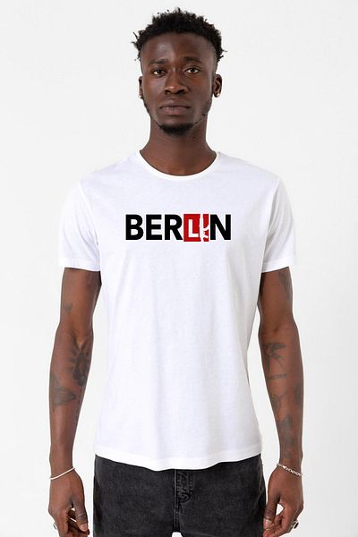 Tshirthane Ανδρικό μπλουζάκι Cycling - La Casa De Papel Berlin Λευκό