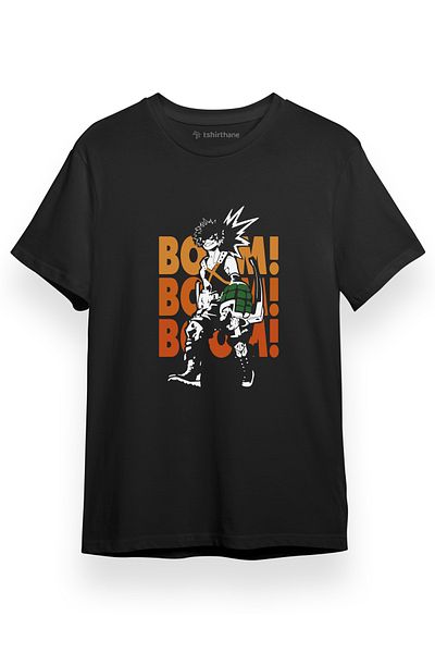 Tshirthane My Hero Academi - Ανδρικό μπλουζάκι Bakugou Boom Boom Black