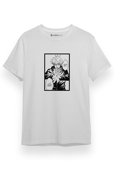 Tshirthane Jujutsu Kaisen Anime Satoru Gojo Ας πάρουμε ένα μικρό τρελό λευκό κοντομάνικο ανδρικό μπλουζάκι