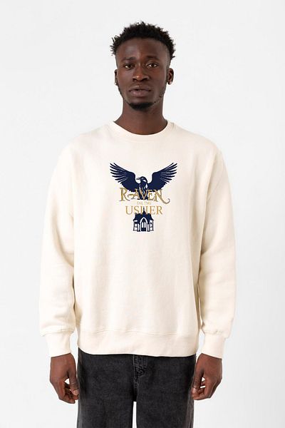 Tshirthane Ανδρικό φούτερ 2ip The Fall of the House of Usher Raven Ecru