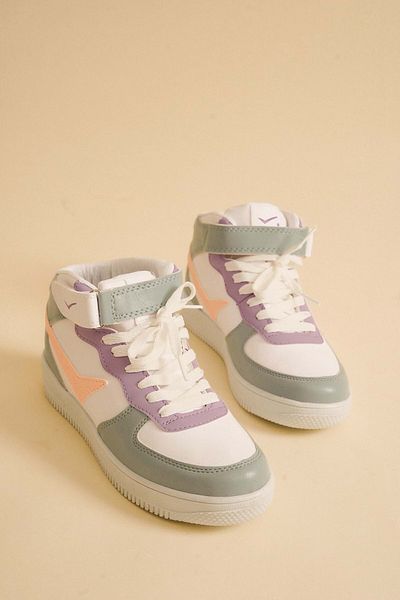 KOCAMANLAR 2185 Model unisex alb și liliac pantofi sport înalți