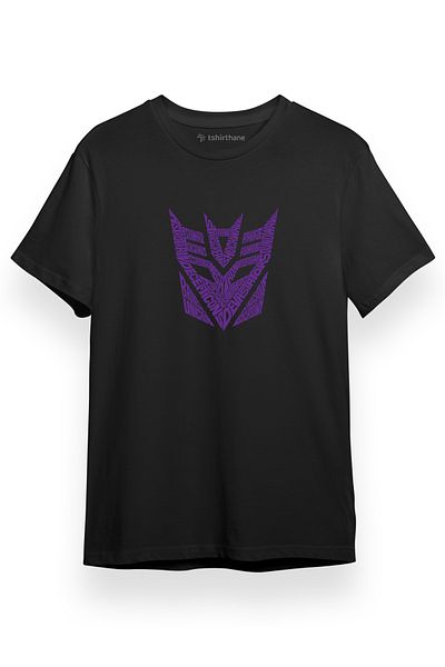 Tshirthane Transformers Decepticons Logo Black Short-sleeved Men's T-shirt