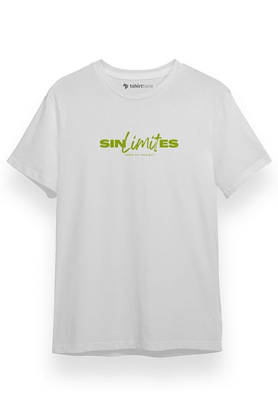 Tshirthane Ανδρικό μπλουζάκι με λευκό κοντομάνικο λογότυπο Sin Limites