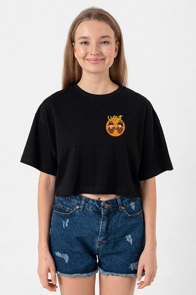 Tshirthane Dragon Ball Z Anime Black Women's Crop T-Shirt - Multi Design