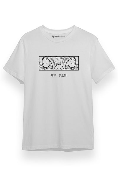 Tshirthane Demon Slayer Anime Inosuke Hashibira Eyes Λευκό κοντομάνικο ανδρικό μπλουζάκι