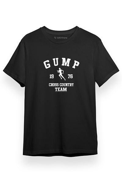 Tshirthane Ανδρικό μπλουζάκι Forrest Gump Cross Country Team μαύρο κοντομάνικο