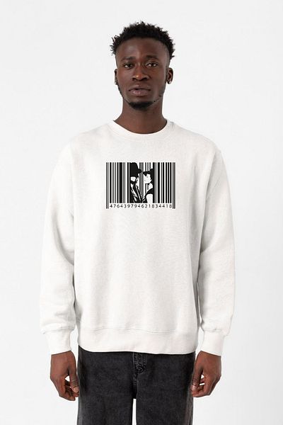 Tshirthane Casablanca Inside A Barcode Λευκό ανδρικό φούτερ 2ip