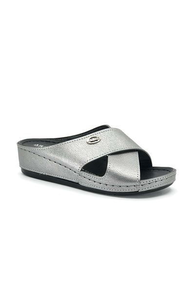 Kids Club Shoes Aryan 09-063 Γυναικείες ορθοπεδικές παντόφλες PLATINUM