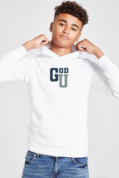 Tshirthane Детски суитшърт с качулка Gen V Godolkin University Abbreviation White 3ip