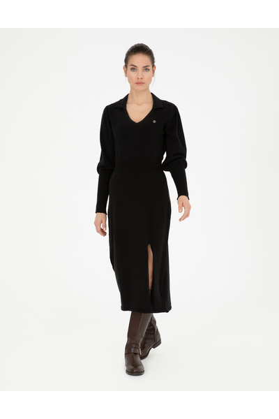 Pierre Cardin Black Regular Fit Knitwear Dress 50280227 -Vr046