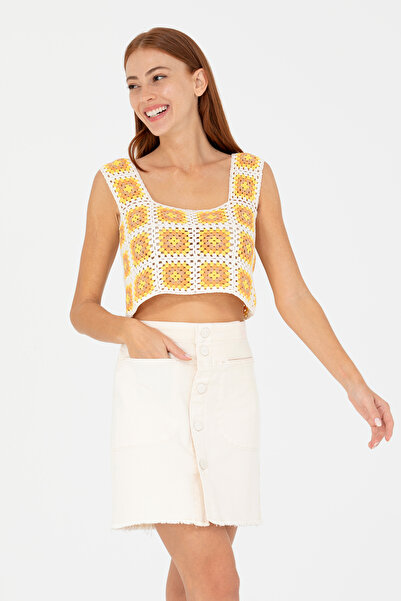 U.S. Polo Assn. Women's Cream Square Neck Sweater 50262463 -Vr071