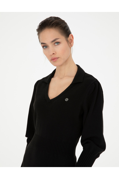 Pierre Cardin Black Regular Fit Knitwear Dress 50280227 -Vr046