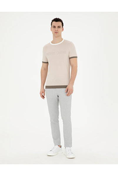 Pierre Cardin Сиви панталони от кадифе с шнуровка и кройка Slim Fit 50284225-...