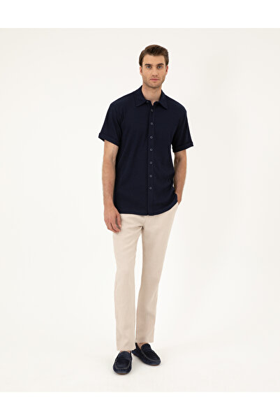 Pierre Cardin Bej Carrot Fit %100 Keten Kanvas Pantolon 50285714-VR011