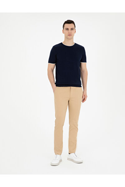 Pierre Cardin Camel Armürlü Slim Fit Kanvas Pantolon 50291545-VR015