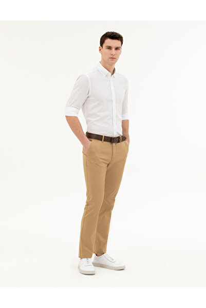 Pierre Cardin Camel Slim Fit Kanvas Pantolon 50288511-VR015