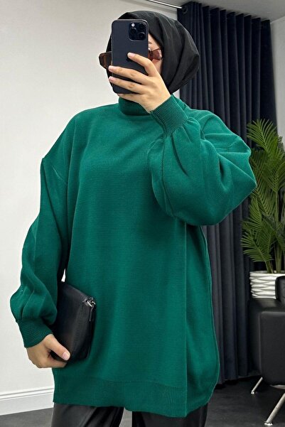 Şule Giyim Half Turtleneck Knitwear Sweater Emerald