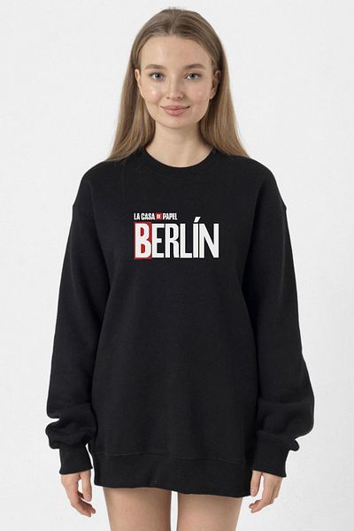 Tshirthane La Casa De Papel Berlin - Black Women's Sweatshirt 2pcs