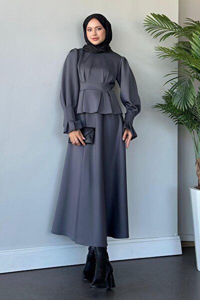 Hazamoda Gray Isabel Skirt Set