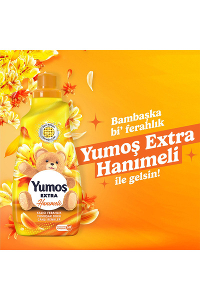 Yumoş Extra Konsantre Çamaşır Yumuşatıcısı Hanımeli 1440 ml 60 Yıkama 4 Adet