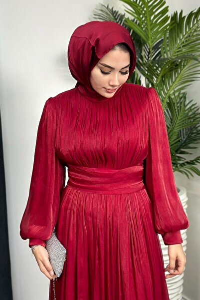 Şule Giyim Hailey Janjan Evening Dress Claret Red