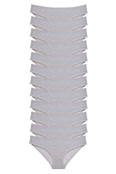 Royaleks 12 Pieces Super Eco Set Lycra Women's Slip Panties Gray