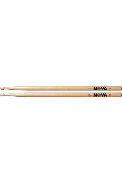 Vicfirth-4c Vıcfırth N2B Drumstick/Stick, Nova, Hickory, 16 1/4"X0.625", Short Drumstick(Pair) Nova 2Bw