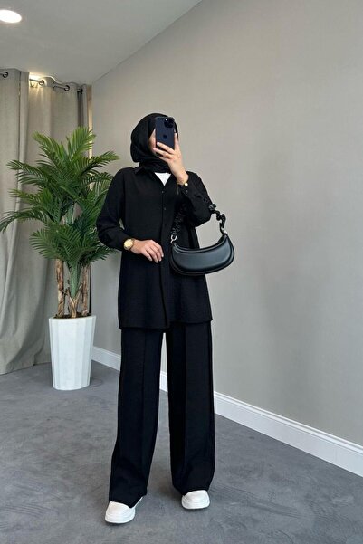 Şule Giyim Berry Linen Set Black