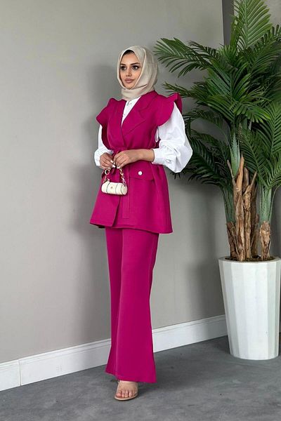 Şule Giyim Fuchsia Hürrem Vest Set