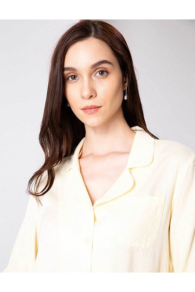 Pierre Cardin Блуза с дълъг ръкав в светло жълто - 50204411-vr004