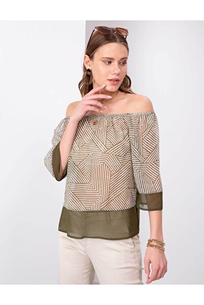 Pierre Cardin Haki Tül Bluz 50202639-VR027