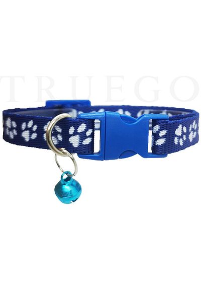 Truego Paw Pattern Cat and Dog Collar - Blue