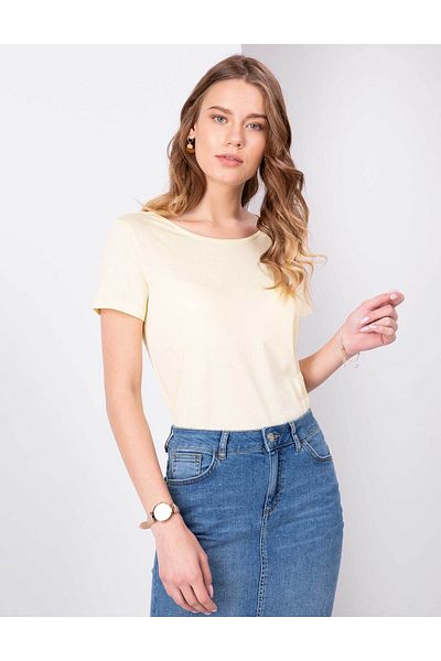 Pierre Cardin Tricou galben deschis cu gâtul turnat 50200752-vr004