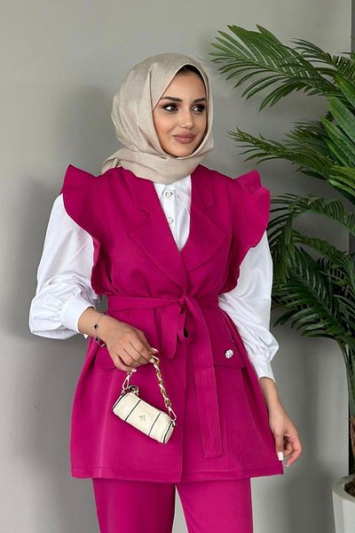 Şule Giyim Fuchsia Hürrem Vest Set