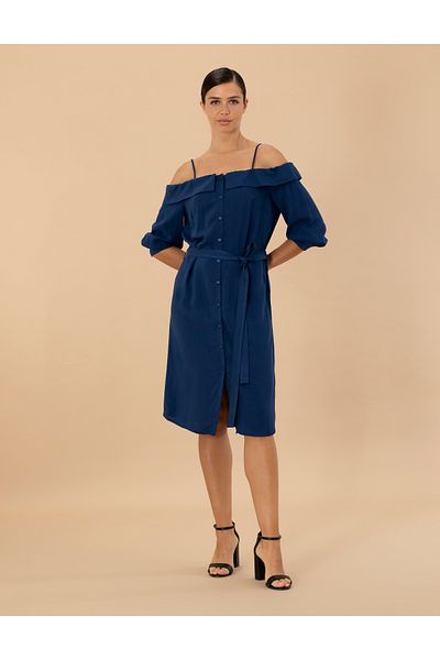 Pierre Cardin Ναυτικό Μπλε Υφαντό Φόρεμα 50204427-VR033