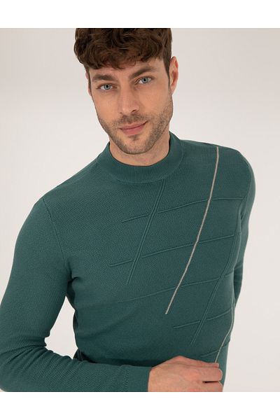 Pierre Cardin Πλεκτό πουλόβερ Green Slim Fit Crew Neck 50258800-VR054