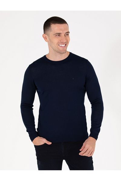 Pierre Cardin Λαδί Slim Fit Πουλόβερ Μακριά Γραμμή από Μίγμα Μαλλιού 50257301-vr033