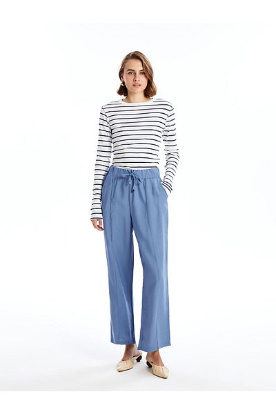 LC Waikiki lcw Pantaloni drepti pentru femei cu talie elastică