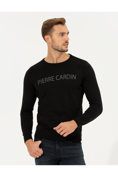Pierre Cardin Black Slim Fit Crew Neck Sweater Sweater 50258653-Vr046