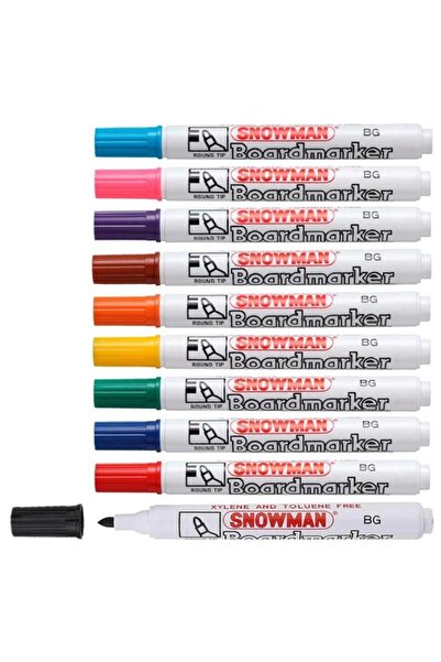 Snowman Doldurulabilir 10 Renk Beyaz Tahta Kalemi Set / 10 Renk 1 KUTU