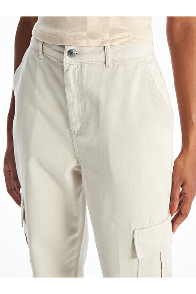 LC Waikiki Γυναικείο παντελόνι Cargo LCW Standard Fit Gabardine