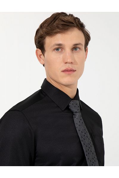 Pierre Cardin Черна риза с дълъг ръкав и класическа кройка 50258931-VR046