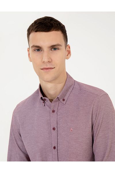 Pierre Cardin Claret Red Slim Fit Oxford πουκάμισο 50258968-vr014