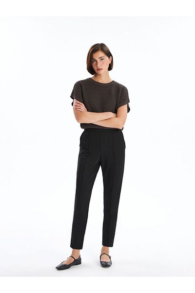 LC Waikiki LCW Women's Elastic Waist Straight Trousers
